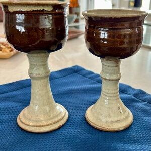 Vintage Ceramic Goblets set of 2.